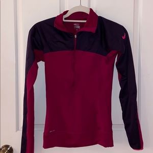 NIKE Zip up dri-fit shirt